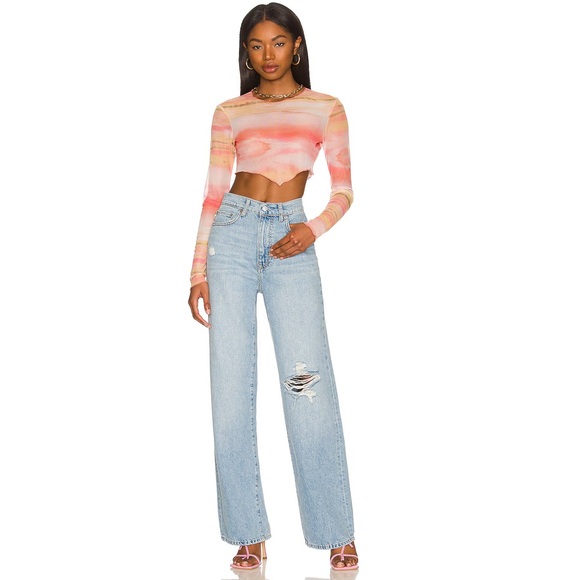 Lovers + Friends Pants - LOVERS AND FRIENDS LENNON SUPER HIGH RISE LOOSE WIDE LEG JEANS